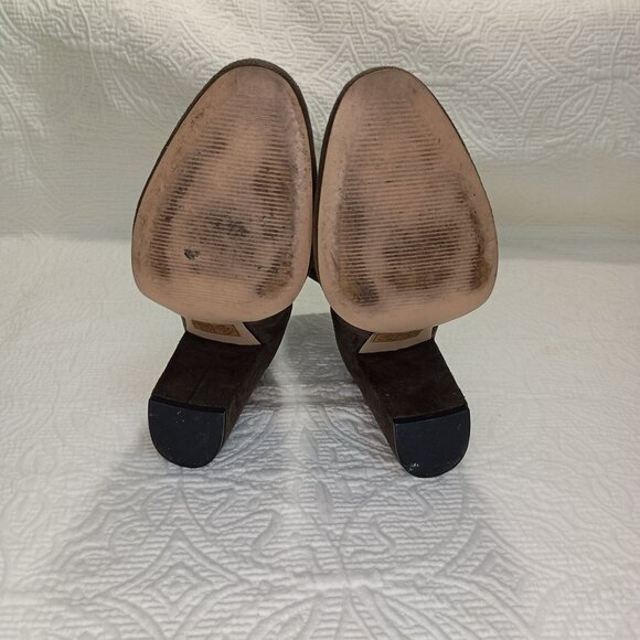 Aldo Womens Boots Suede Ankle Size 8 With Zipper Closure Olive Green High Heels - Picture 10 of 12